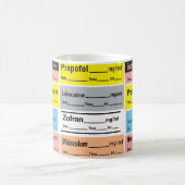 麻酔薬ラベル コーヒーマグカップ (中央)