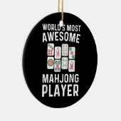 麻雀おもしろいギフト女子男性へタイルゲーム愛好家 セラミックオーナメント (右)