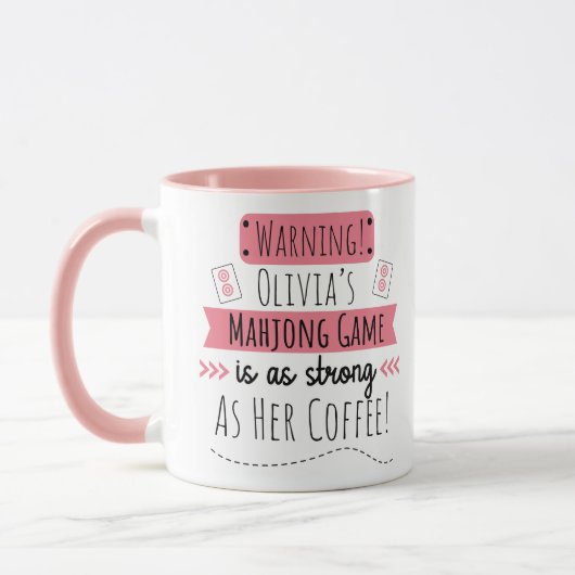 麻雀おもしろいパーソナライズされた マグカップ (左)