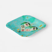 麻雀が私のハート紙プレート ペーパープレート (傾斜あり)