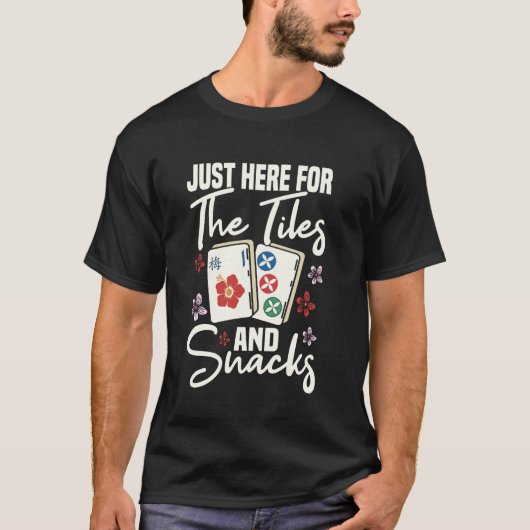 麻雀とお菓子の面白いデザイン Tシャツ (正面)