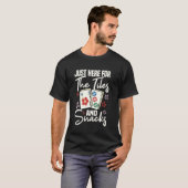 麻雀とお菓子の面白いデザイン Tシャツ (正面フル)