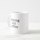 麻雀とコーヒー好き 面白い コーヒーマグカップ (正面左)