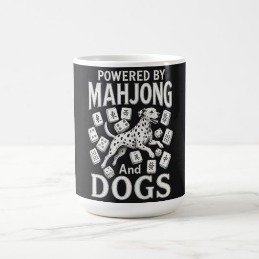 麻雀とダルメシアン犬好きへのギフト コーヒーマグカップ (中央)