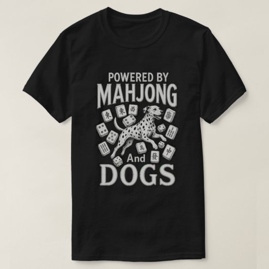 麻雀とダルメシアン犬好きへのギフト Tシャツ (デザイン正面)
