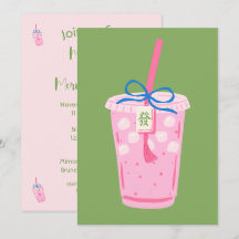 麻雀とモーニングラテのパーティー招待状