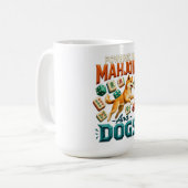 麻雀と犬に力をもらう 柴犬ジオメトリック コーヒーマグカップ (正面左)