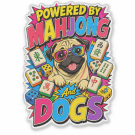 麻雀と犬好きのための面白いパグのポップアートギフト シール