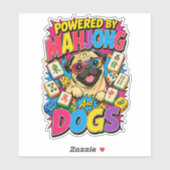 麻雀と犬好きのための面白いパグのポップアートギフト シール (シート)