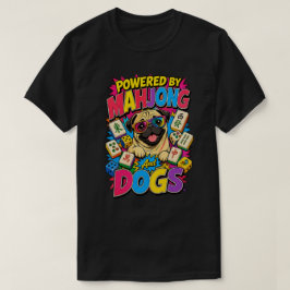 麻雀と犬好きのための面白いパグのポップアートギフト Tシャツ