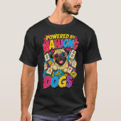 麻雀と犬好きのための面白いパグのポップアートギフト Tシャツ (正面)