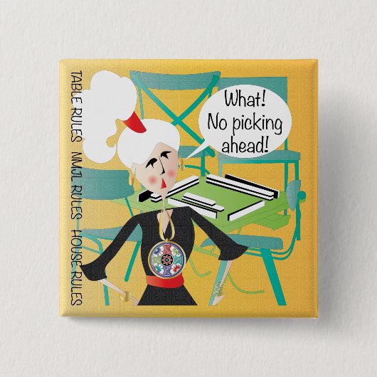 麻雀のことわざが先物 缶バッジ (正面)