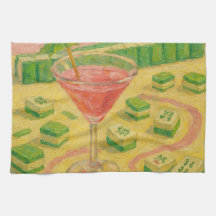 麻雀のシックな絵画カクテルデザイン