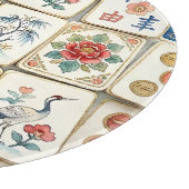 麻雀のシノワズリタイル 水彩の花と鳥 カッティングボード (角)