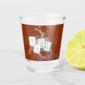 麻雀のタイルと渦巻き ショットグラス (正面)