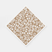 麻雀のタイルは茶色に白いパターン スタンダードランチョンナプキン (角)