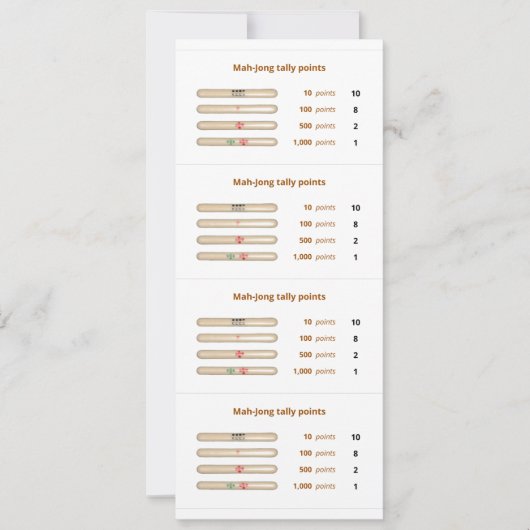 麻雀のタリーポイントカード – 3 招待状 (正面)