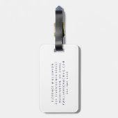 麻雀のパーソナライズされた女王名 |白と青 ラゲッジタグ (裏面縦)