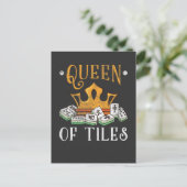 麻雀の女王 タイル マージャン ボードゲーム 愛好家 ポストカード (スタンド正面)