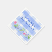 麻雀の日々はY水彩花ギンガムで終わる スタンダードカクテルナプキン (角)