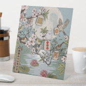 麻雀の月明かり 台座サイン (インサイチュ)