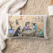 麻雀の犬 – 黄色 ランバークッション (ブランケット)