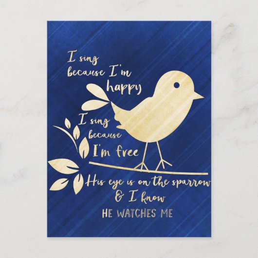 麻雀の目を見つめる主 ポストカード (正面)