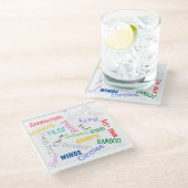 麻雀の言葉コースター ガラスコースター (アングル)