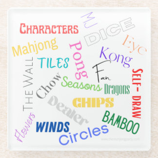 麻雀の言葉コースター ガラスコースター