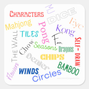 麻雀の言葉ステッカー スクエアシール