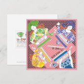 麻雀の誕生日ゲーム フラットカード 招待状 (正面/裏面)