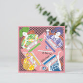 麻雀の誕生日ゲーム フラットカード 招待状 (スタンド正面)