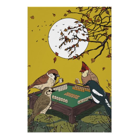 麻雀の鳥が遊ぶゲーム ポスター (正面)