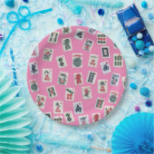 麻雀はピンクのシンボルをタイル ペーパープレート (パーティー)