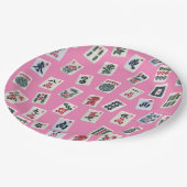 麻雀はピンクのシンボルをタイル ペーパープレート (アングル)