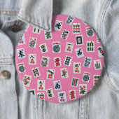 麻雀はピンクのシンボルをタイル 缶バッジ (インサイチュ)