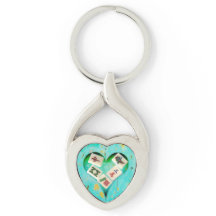 麻雀は私のハート素朴なデザインキーチェーンを満たす