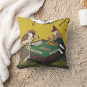 麻雀をする鳥のゲーム  クッション (ブランケット)