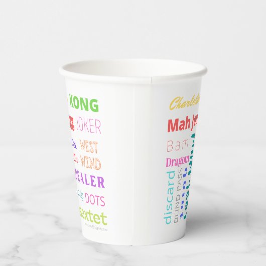 麻雀をテーマにしたカップで、アメリカの麻雀が登場 紙コップ (右)