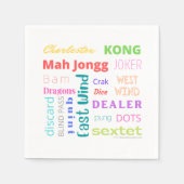 麻雀をテーマにしたナプキンで、アメリカの麻雀が登場 スタンダードカクテルナプキン (正面)