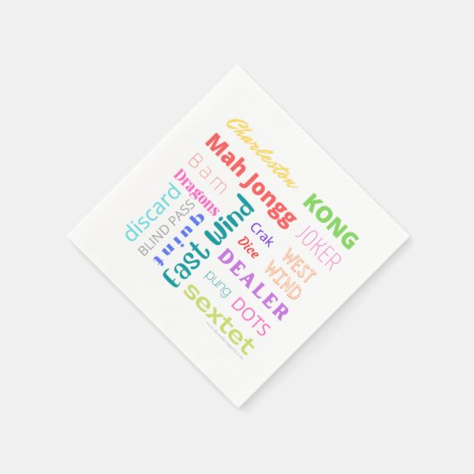 麻雀をテーマにしたナプキンで、アメリカの麻雀が登場 スタンダードカクテルナプキン (角)