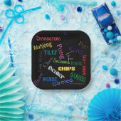 麻雀をテーマにした紙プレートインブラック ペーパープレート (パーティー)