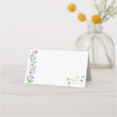 麻雀ウォーターカラーフラワープレイス折り畳み座席表 プレイスカード (正面)