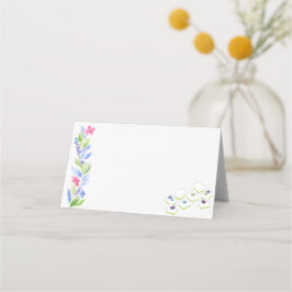 麻雀ウォーターカラーフラワープレイス折り畳み座席表 プレイスカード