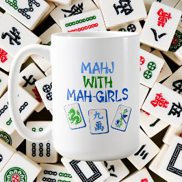麻雀ガールズの水彩タイル ギフト コーヒーマグカップ