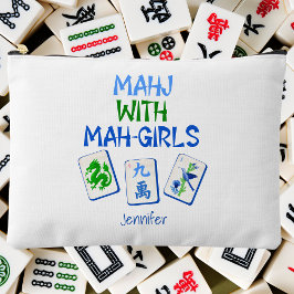 麻雀ガールズ水彩タイル オーダーメイドポーチ アクセサリーポーチ
