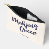 麻雀クイーン名パーソナライズされたユーモアおもしろい アクセサリーポーチ (見開き)
