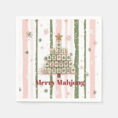 麻雀クリスマスツリーカスタマイズデザイン スタンダードカクテルナプキン (正面)