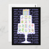 麻雀ケーキの誕生日 ポストカード (正面/裏面)