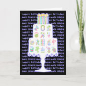 麻雀ケーキ誕生日 カード (正面)